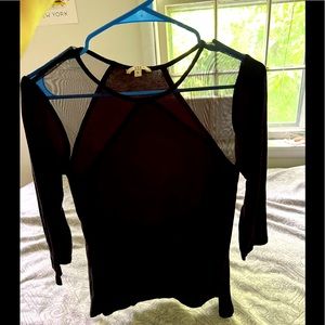 Black evening long-sleeve top